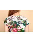 L-5XL 2019 kobiet sukienki Plus rozmiar szczupła tunika mleko Silk drukuj Floral wydrukowano Vestido Feminino luźna sukienka na 