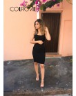 COLROVIE czarny panie lato styl Fitness kobiety Sexy Bodycon kolano długość sukienki na co dzień nowa sukienka bez rękawów