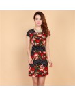 L-5XL 2019 kobiet sukienki Plus rozmiar szczupła tunika mleko Silk drukuj Floral wydrukowano Vestido Feminino luźna sukienka na 