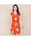 L-5XL 2019 kobiet sukienki Plus rozmiar szczupła tunika mleko Silk drukuj Floral wydrukowano Vestido Feminino luźna sukienka na 