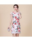 L-5XL 2019 kobiet sukienki Plus rozmiar szczupła tunika mleko Silk drukuj Floral wydrukowano Vestido Feminino luźna sukienka na 