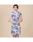 L-5XL 2019 kobiet sukienki Plus rozmiar szczupła tunika mleko Silk drukuj Floral wydrukowano Vestido Feminino luźna sukienka na 