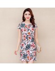 L-5XL 2019 kobiet sukienki Plus rozmiar szczupła tunika mleko Silk drukuj Floral wydrukowano Vestido Feminino luźna sukienka na 