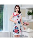 L-5XL 2019 kobiet sukienki Plus rozmiar szczupła tunika mleko Silk drukuj Floral wydrukowano Vestido Feminino luźna sukienka na 