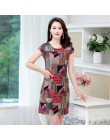 L-5XL 2019 kobiet sukienki Plus rozmiar szczupła tunika mleko Silk drukuj Floral wydrukowano Vestido Feminino luźna sukienka na 