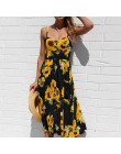 2019 lato słonecznik sukienka kobiety sukienka na imprezę Plus rozmiar kwiat sukienka plażowa kobiet Floral Backless Midi sukien