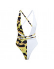 Misswim Leopard print bikini 2019 wysokiej jednoczęściowy strój kąpielowy kobiet monokini bandaż push up stroje kąpielowe damski