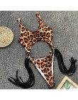 Misswim Leopard print bikini 2019 wysokiej jednoczęściowy strój kąpielowy kobiet monokini bandaż push up stroje kąpielowe damski