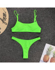 Peachtan prążkowane neon bikini 2019 micro kąpiących się Bandeau push up strój kąpielowy kobiet strój kąpielowy kobiety wysoka c