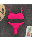 Peachtan prążkowane neon bikini 2019 micro kąpiących się Bandeau push up strój kąpielowy kobiet strój kąpielowy kobiety wysoka c