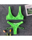 Peachtan prążkowane neon bikini 2019 micro kąpiących się Bandeau push up strój kąpielowy kobiet strój kąpielowy kobiety wysoka c