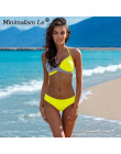 Minimalizm Le stałe Patchwork bikini Sexy Push Up stroje kąpielowe kobiet Plus Size strój kąpielowy stanik strój kąpielowy kobie