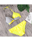 Minimalizm Le stałe Patchwork bikini Sexy Push Up stroje kąpielowe kobiet Plus Size strój kąpielowy stanik strój kąpielowy kobie