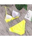 Minimalizm Le stałe Patchwork bikini Sexy Push Up stroje kąpielowe kobiet Plus Size strój kąpielowy stanik strój kąpielowy kobie