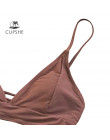 CUPSHE brązowy Lace-Up Bikini zestawy kobiety trójkąt w połowie talii dwa kawałki stroje kąpielowe 2019 dziewczyna zwykły strój 