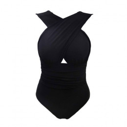 Lato nowy Plus rozmiar S-4XL Monokini 2019 Sexy krzyż damskie stroje kąpielowe typu halter jednoczęściowy strój kąpielowy druku 