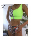 Bikinx wysokiej talii stroje kąpielowe kobiety kąpiących się Leopard sexy strój kąpielowy kobiet klamry pasa bikini 2019 mujer P