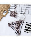 Bikinx wysokiej talii stroje kąpielowe kobiety kąpiących się Leopard sexy strój kąpielowy kobiet klamry pasa bikini 2019 mujer P