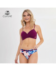 CUPSHE Push Up kwiatowy zestawy Bikini seksowne stringi damskie dwa kawałki stroje kąpielowe 2019 dziewczyna plaża kostiumy kąpi