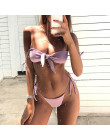 Bikinx stałe węzeł strój kąpielowy kobiety biquini String sexy stroje kąpielowe Push up strój kąpielowy plaży latem nosić mikrob