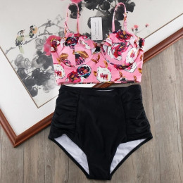 Melphieer wysokiej talii Bikini Set 2019 Biquini Plus rozmiar stroje kąpielowe kobiety 3XL druku strój kąpielowy strój kąpielowy