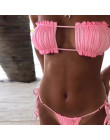 Mikro sexy brazylijskie bikini 2019 Ruffles High cut strój kąpielowy kobiet kąpiących Push up zielony stroje kąpielowe damskie k