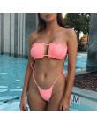 Mikro sexy brazylijskie bikini 2019 Ruffles High cut strój kąpielowy kobiet kąpiących Push up zielony stroje kąpielowe damskie k