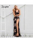 Simplee Sexy lace up halter sukienki cekinowe na przyjęcie kobiety wysoka podziel sukienka w dużym rozmiarze festa kobiet boże n