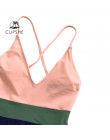 CUPSHE krzyż blok jednoczęściowy strój kąpielowy kobiety dekolt w kształcie litery v Backless Patchwork Monokini 2019 dziewczyna