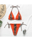 Peachtan Halter bikini 2019 mujer Leopard print brazylijski strój kąpielowy kobiet Patchwork stroje kąpielowe damskie kostium ką