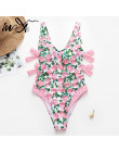 W X Sexy one piece strój kąpielowy z kwiaty węzeł bikini 2019 mujer Backless stroje kąpielowe kobiety monokini w stylu Vintage b