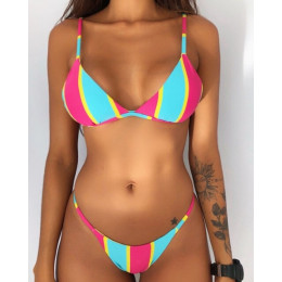 2019 sexy bikini kwiatowy drukuj strappy stroje kąpielowe kobiety Biquini strój kąpielowy strój kąpielowy stringi brazylijskie b