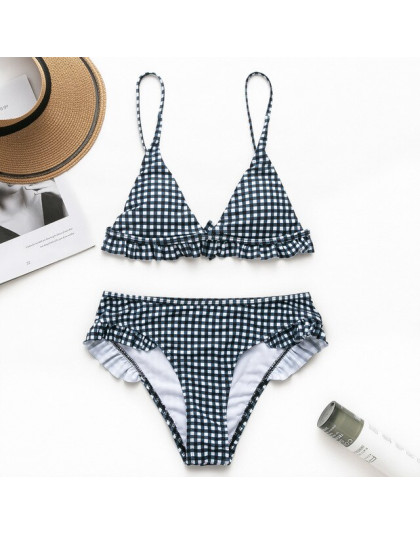 Peachtan pled ruffles bikini 2019 mujer Push up strój kąpielowy kobiet wysokiej cut stroje kąpielowe damskie kostium kąpielowy z