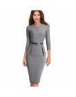 Nicea-na zawsze w stylu Vintage elegancki nosić do pracy z paskiem Peplum vestidos biznes Party Bodycon biuro kariera kobiet suk