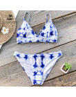 CUPSHE niebieski Tie-dye Bikini ustawia kobiety Lace Up Sexy stringi dwa kawałki stroje kąpielowe 2019 dziewczyna śliczne plaża 