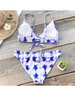 CUPSHE niebieski Tie-dye Bikini ustawia kobiety Lace Up Sexy stringi dwa kawałki stroje kąpielowe 2019 dziewczyna śliczne plaża 