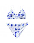 CUPSHE niebieski Tie-dye Bikini ustawia kobiety Lace Up Sexy stringi dwa kawałki stroje kąpielowe 2019 dziewczyna śliczne plaża 