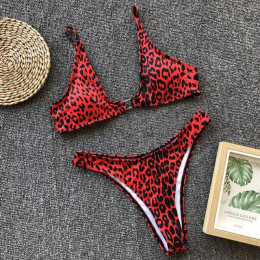 Ariel Sarah Micro Bikini kobiety Sexy Leopard strój kąpielowy strój kąpielowy Bikini Push Up Bikini Maillot De Bain Femme