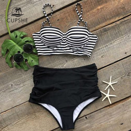 CUPSHE o U pasek z wysokim stanem Bikini Set kobiety Push Up strój kąpielowy dwuczęściowy 2018 nowa plaża strój kąpielowy strój 