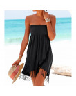 Plaża sukienka salida de ba o mujeres playa jupiter plage plaj elbisesi kobiety Sexy Boho sukienka Off The Shoulder Tassel sukie