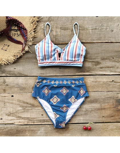 CUPSHE zielony i Floral Lace-up Halter Bikini ustawia kobiety zapiekanka dwa kawałki stroje kąpielowe 2019 dziewczyna plaża kost