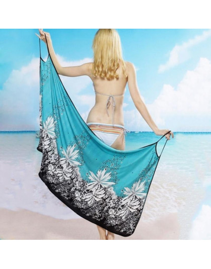 Kobiety plaża sukienka Sexy procy plaża nosić sukienka Sarong osłona do bikini-up Wrap Pareo spódnice ręcznik otworzyć z powrote