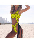 Seksowne brazylijskie bikini 2019 stringi Tassel leopard jednoczęściowy strój kąpielowy Push up strój kąpielowy z wysokim stanem