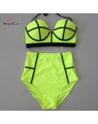 Sexy wysoka talia Bikini Set stroje kąpielowe kobiety Push Up Bikini HighWaist na zamek błyskawiczny kostiumy kąpielowe w stylu 