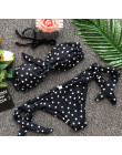 Ariel Sarah bandaż Bikini zestaw 2019 Push Up strój kąpielowy garnitur kobiety Dot Bowknot Bikini kobiety Halter Monokini