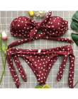 Ariel Sarah bandaż Bikini zestaw 2019 Push Up strój kąpielowy garnitur kobiety Dot Bowknot Bikini kobiety Halter Monokini