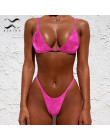 Bikinx Neon stringi bikini ciąg mikro top trójkąt push up strój kąpielowy kobiet strój kąpielowy seksowne stroje kąpielowe wycię