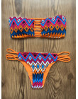 2019 kobiety Bandeau Bikini odwracalny drukuj strój kąpielowy Strappy stroje kąpielowe biquini trikini 1112