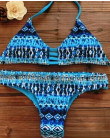 2019 kobiety Bandeau Bikini odwracalny drukuj strój kąpielowy Strappy stroje kąpielowe biquini trikini 1112