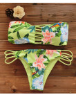 2019 kobiety Bandeau Bikini odwracalny drukuj strój kąpielowy Strappy stroje kąpielowe biquini trikini 1112